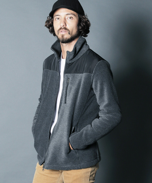 Magine(マージン)の「【Magine】FLEECE SWITCHING NYLON STAND JKT スタンドジャケット/1834-65(ブルゾン・メンズ・ブラック/ベージュ/グレー・44/46/48)」の14枚目の写真
