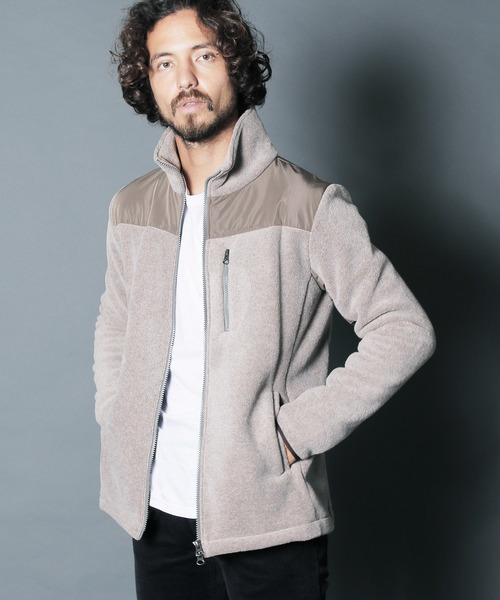 Magine(マージン)の「【Magine】FLEECE SWITCHING NYLON STAND JKT スタンドジャケット/1834-65(ブルゾン・メンズ・ブラック/ベージュ/グレー・44/46/48)」の11枚目の写真