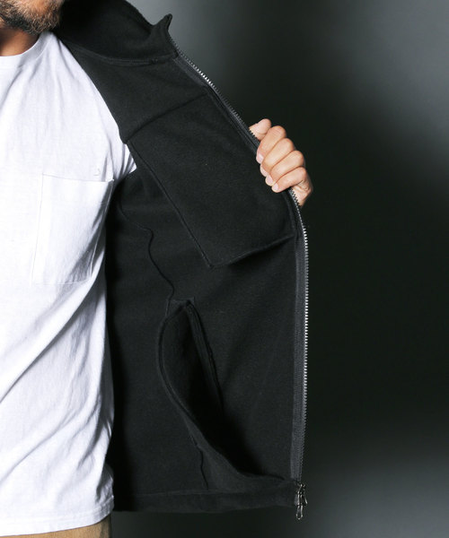 Magine(マージン)の「【Magine】FLEECE SWITCHING NYLON STAND JKT スタンドジャケット/1834-65(ブルゾン・メンズ・ブラック/ベージュ/グレー・44/46/48)」の4枚目の写真
