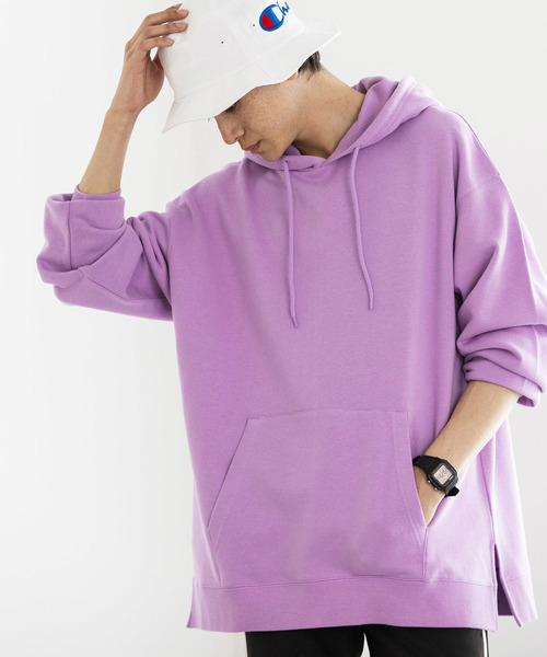 WEGO（ウィゴー）の「WEGO/サイドスリットカラー起毛プルパーカー（パーカー・メンズ・ホワイト/ブラック/ダークグリーン/ブラウン/レッド/イエロー系その他/イエロー/ライトパープル/ブルー系その他/ライトピンク/杢グレー/オレンジ系その他・SMALL/MEDIUM/LARGE/X-SMALL）」の7枚目の写真