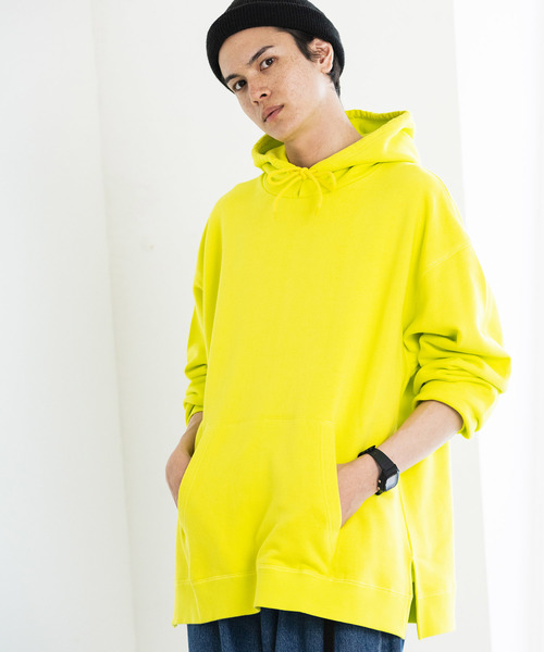 WEGO（ウィゴー）の「WEGO/サイドスリットカラー起毛プルパーカー（パーカー・メンズ・ホワイト/ブラック/ダークグリーン/ブラウン/レッド/イエロー系その他/イエロー/ライトパープル/ブルー系その他/ライトピンク/杢グレー/オレンジ系その他・SMALL/MEDIUM/LARGE/X-SMALL）」の9枚目の写真