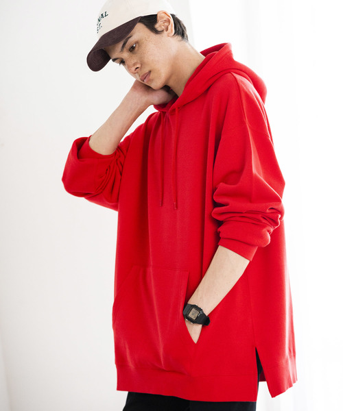 WEGO（ウィゴー）の「WEGO/サイドスリットカラー起毛プルパーカー（パーカー・メンズ・ホワイト/ブラック/ダークグリーン/ブラウン/レッド/イエロー系その他/イエロー/ライトパープル/ブルー系その他/ライトピンク/杢グレー/オレンジ系その他・SMALL/MEDIUM/LARGE/X-SMALL）」の11枚目の写真