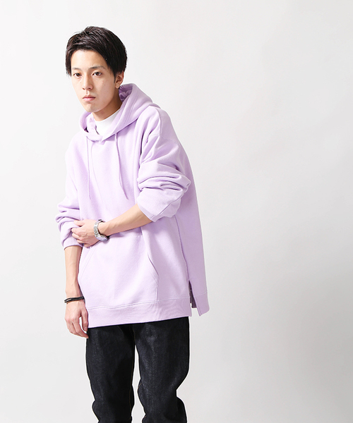 WEGO（ウィゴー）の「WEGO/サイドスリットカラー起毛プルパーカー（パーカー・メンズ・ホワイト/ブラック/ダークグリーン/ブラウン/レッド/イエロー系その他/イエロー/ライトパープル/ブルー系その他/ライトピンク/杢グレー/オレンジ系その他・SMALL/MEDIUM/LARGE/X-SMALL）」の19枚目の写真