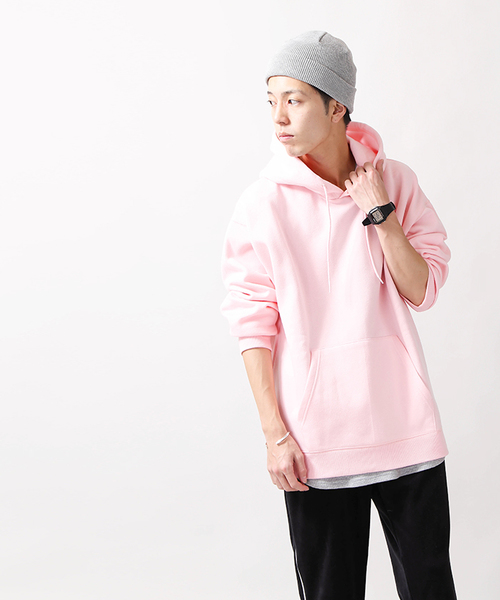 WEGO（ウィゴー）の「WEGO/サイドスリットカラー起毛プルパーカー（パーカー・メンズ・ホワイト/ブラック/ダークグリーン/ブラウン/レッド/イエロー系その他/イエロー/ライトパープル/ブルー系その他/ライトピンク/杢グレー/オレンジ系その他・SMALL/MEDIUM/LARGE/X-SMALL）」の16枚目の写真