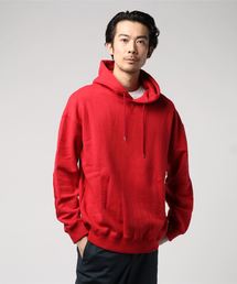 【MEN'S】キルテッドパッチ クルーネック プルオーバーパーカ