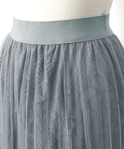 Pierrot(ピエロ)の「レース×プリーツ チュールスカート(スカート・レディース・ブラック/グレー/ピンク/アイボリー/ホワイト系その他・M)」の11枚目の写真