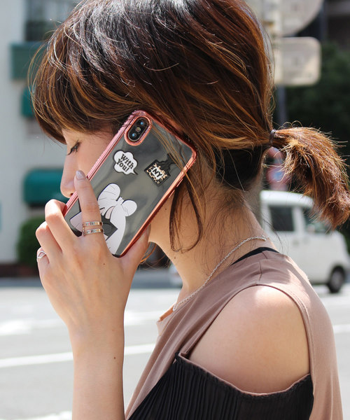 HAPPY FACE(ハッピーフェイス)の「〈HAPPY FACE/ハッピーフェイス〉iPhone 7/8/X/XS Case Celebrity Style/透明メタリックフレーム 海外セレブ風iPhoneケース(モバイルケース/カバー)」|ピンク系その他4