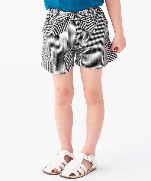 apres les cours（アプレレクール）の「リボンキュロットパンツ（その他パンツ・キッズ・ダークグリーン/ローズ/チェック/ベージュ/サックスブルー・130/120/90/110/100/80/140）」の5枚目の写真