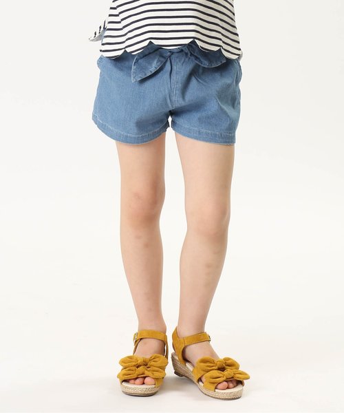 apres les cours（アプレレクール）の「リボンキュロットパンツ（その他パンツ・キッズ・ダークグリーン/ローズ/チェック/ベージュ/サックスブルー・130/120/90/110/100/80/140）」の4枚目の写真