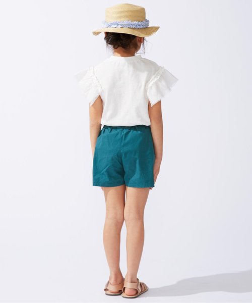 apres les cours（アプレレクール）の「リボンキュロットパンツ（その他パンツ・キッズ・ダークグリーン/ローズ/チェック/ベージュ/サックスブルー・130/120/90/110/100/80/140）」の14枚目の写真