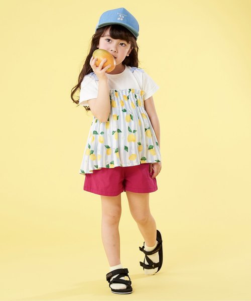 apres les cours（アプレレクール）の「リボンキュロットパンツ（その他パンツ・キッズ・ダークグリーン/ローズ/チェック/ベージュ/サックスブルー・130/120/90/110/100/80/140）」の16枚目の写真