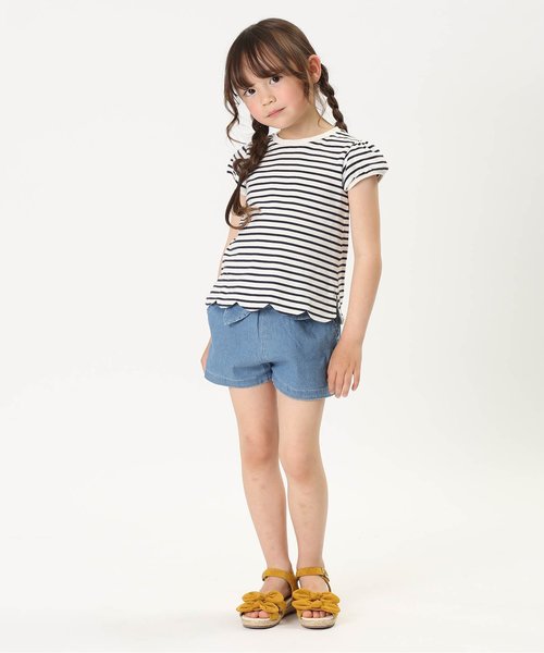 apres les cours（アプレレクール）の「リボンキュロットパンツ（その他パンツ・キッズ・ダークグリーン/ローズ/チェック/ベージュ/サックスブルー・130/120/90/110/100/80/140）」の19枚目の写真