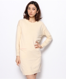 アンゴラ混フロントポケットコクーンワンピース