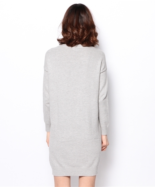 アンゴラ混フロントポケットコクーンワンピース