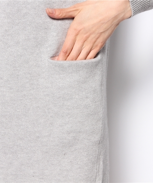 アンゴラ混フロントポケットコクーンワンピース