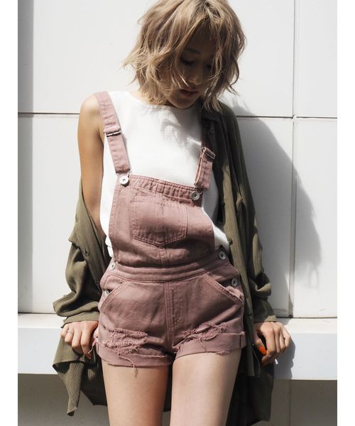 GYDA(ジェイダ)の「サロペSPT(サロペット/オーバーオール・レディース・ピンク/ブルー/オフホワイト・MEDIUM/SMALL)」の19枚目の写真