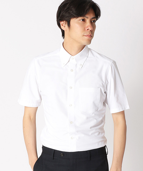 COMME CA ISM(コムサイズム)の「【イージーケア- 吸水速乾素材】 ジャージーシャツ(シャツ/ブラウス・メンズ・ホワイト/ネイビー/ライラック・MEDIUM/LARGE/X-LARGE/SMALL)」の2枚目の写真