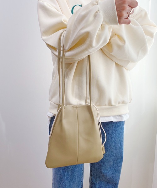 CLEA(クレア)の「キャンバス巾着ポーチSET シンプル ミニショルダー(ショルダーバッグ・レディース・ブラック/ベージュ/オリーブ・FREE)」の3枚目の写真