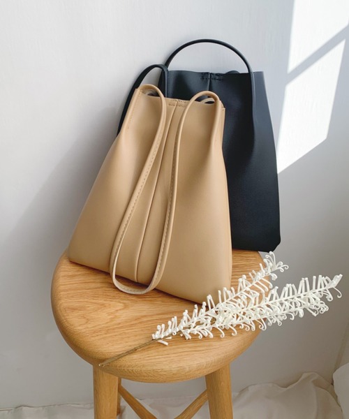 CLEA(クレア)の「キャンバス巾着ポーチSET シンプル ミニショルダー(ショルダーバッグ・レディース・ブラック/ベージュ/オリーブ・FREE)」の6枚目の写真