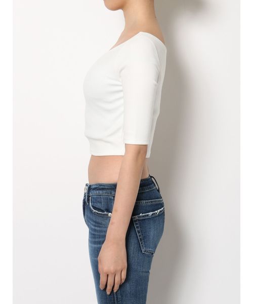 GYDA（ジェイダ）の「ワンショルトップス（Tシャツ/カットソー・レディース・ブラック/ベージュ/オフホワイト/カーキ・FREE）」の7枚目の写真