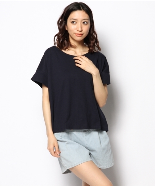 Kastane（カスタネ）の「【Kastane】バックリボンTシャツ（Tシャツ/カットソー・レディース・オフホワイト/ホワイト/ダークブルー/ネイビー・FREE）」の13枚目の写真