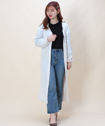 バックプリーツ スキッパーシャツワンピース