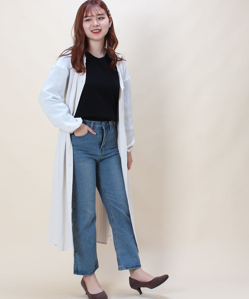 TRUDEA(トルディア)の「バックプリーツ スキッパーシャツワンピース(シャツワンピース・レディース・ホワイト/ベージュ/ネイビー・MEDIUM)」の10枚目の写真