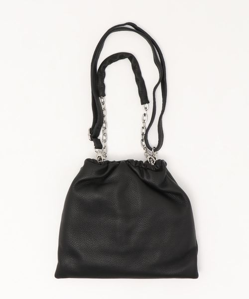 Beau're（ヴュレ）の「【Ｂｅａｕｒｅ】レザー巾着バッグ（ショルダーバッグ・レディース・ブラック/グレー・フリー）」の2枚目の写真