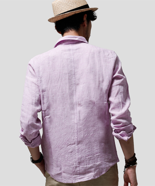 NANO universe（ナノユニバース）の「フレンチLinenシャツ（シャツ/ブラウス・メンズ・ホワイト/サックスブルー/ピンク/ラベンダー/オレンジ/イエロー/グリーン/ブルー・SMALL/X-LARGE/MEDIUM/LARGE）」の19枚目の写真