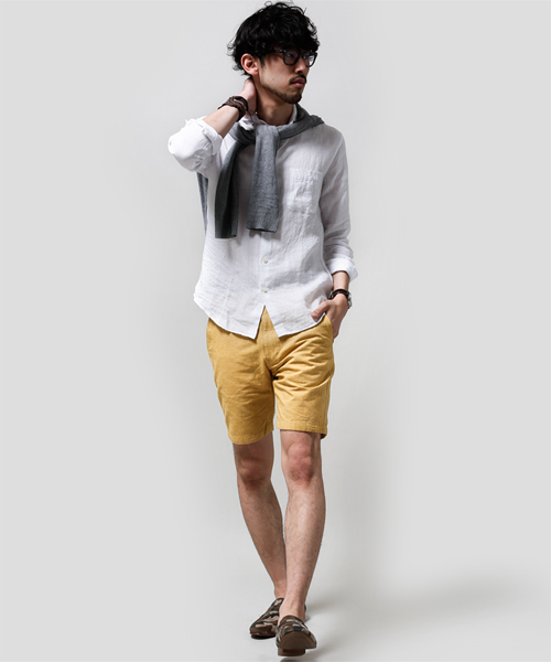 NANO universe（ナノユニバース）の「フレンチLinenシャツ（シャツ/ブラウス・メンズ・ホワイト/サックスブルー/ピンク/ラベンダー/オレンジ/イエロー/グリーン/ブルー・SMALL/X-LARGE/MEDIUM/LARGE）」の16枚目の写真