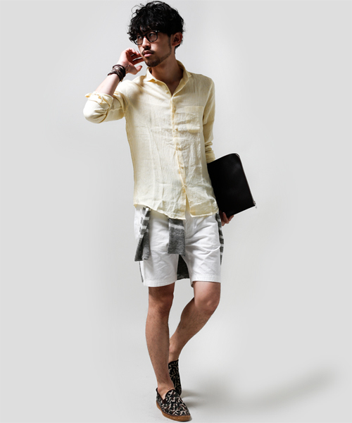 NANO universe（ナノユニバース）の「フレンチLinenシャツ（シャツ/ブラウス・メンズ・ホワイト/サックスブルー/ピンク/ラベンダー/オレンジ/イエロー/グリーン/ブルー・SMALL/X-LARGE/MEDIUM/LARGE）」の21枚目の写真