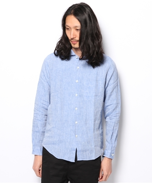 NANO universe（ナノユニバース）の「フレンチLinenシャツ（シャツ/ブラウス・メンズ・ホワイト/サックスブルー/ピンク/ラベンダー/オレンジ/イエロー/グリーン/ブルー・SMALL/X-LARGE/MEDIUM/LARGE）」の15枚目の写真