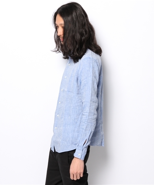 NANO universe（ナノユニバース）の「フレンチLinenシャツ（シャツ/ブラウス・メンズ・ホワイト/サックスブルー/ピンク/ラベンダー/オレンジ/イエロー/グリーン/ブルー・SMALL/X-LARGE/MEDIUM/LARGE）」の9枚目の写真