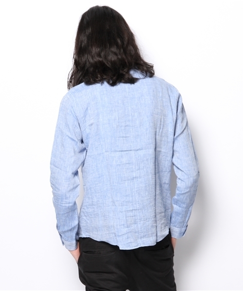 NANO universe（ナノユニバース）の「フレンチLinenシャツ（シャツ/ブラウス・メンズ・ホワイト/サックスブルー/ピンク/ラベンダー/オレンジ/イエロー/グリーン/ブルー・SMALL/X-LARGE/MEDIUM/LARGE）」の10枚目の写真