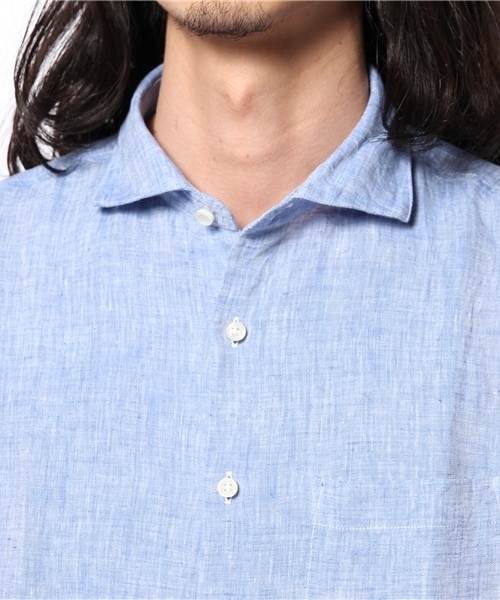 NANO universe（ナノユニバース）の「フレンチLinenシャツ（シャツ/ブラウス・メンズ・ホワイト/サックスブルー/ピンク/ラベンダー/オレンジ/イエロー/グリーン/ブルー・SMALL/X-LARGE/MEDIUM/LARGE）」の11枚目の写真