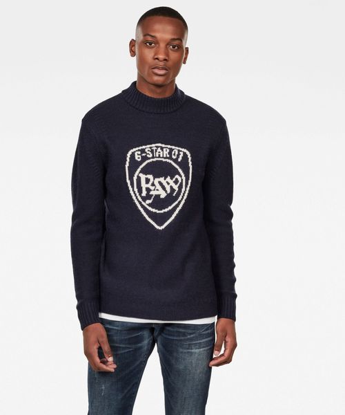 G-STAR(ジースター)の「Monogram Mock Turtle Knitted Sweater(ニット/セーター・メンズ・ダークグレー/ワインレッド/ダークブルー・SMALL/MEDIUM/LARGE/X-SMALL)」の3枚目の写真