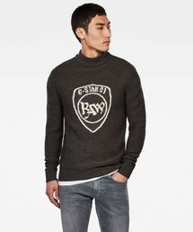 Monogram Mock Turtle Knitted Sweater
