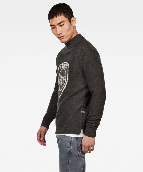 G-STAR(ジースター)の「Monogram Mock Turtle Knitted Sweater(ニット/セーター・メンズ・ダークグレー/ワインレッド/ダークブルー・SMALL/MEDIUM/LARGE/X-SMALL)」の4枚目の写真
