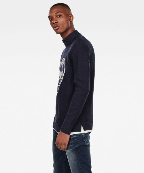 G-STAR(ジースター)の「Monogram Mock Turtle Knitted Sweater(ニット/セーター・メンズ・ダークグレー/ワインレッド/ダークブルー・SMALL/MEDIUM/LARGE/X-SMALL)」の7枚目の写真