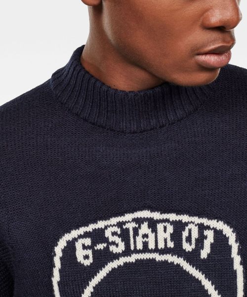 G-STAR(ジースター)の「Monogram Mock Turtle Knitted Sweater(ニット/セーター・メンズ・ダークグレー/ワインレッド/ダークブルー・SMALL/MEDIUM/LARGE/X-SMALL)」の9枚目の写真