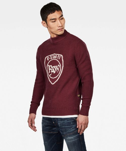 G-STAR(ジースター)の「Monogram Mock Turtle Knitted Sweater(ニット/セーター・メンズ・ダークグレー/ワインレッド/ダークブルー・SMALL/MEDIUM/LARGE/X-SMALL)」の10枚目の写真