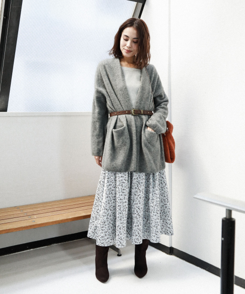 BAYFLOW（ベイフロー）の「アソートガラタックフレアスカート（スカート・レディース・ブラウン/グレー/オフホワイト・SMALL/MEDIUM）」の4枚目の写真