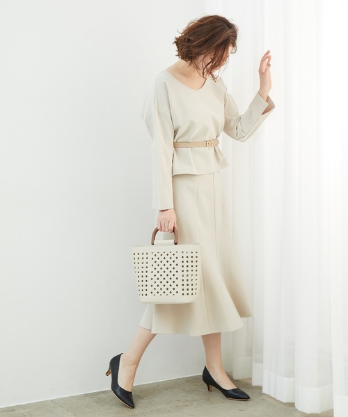 ROPE' PICNIC（ロペピクニック）の「【セットアップ対応】【2WAY】起毛ポンチプルオーバー（その他トップス・レディース・ベージュ系その他/ブラウン系その他2/ダークブラウン・40/38）」の4枚目の写真