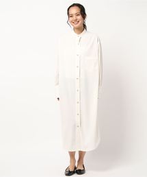 DouDou | ピーチラングサテンロングシャツワンピース(ワンピース)
