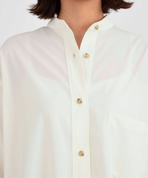 DouDou（ドゥドゥ）の「ピーチラングサテンロングシャツワンピース（ワンピース・レディース・オフホワイト・FREE）」の14枚目の写真