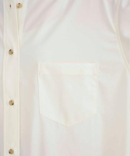 DouDou（ドゥドゥ）の「ピーチラングサテンロングシャツワンピース（ワンピース・レディース・オフホワイト・FREE）」の13枚目の写真