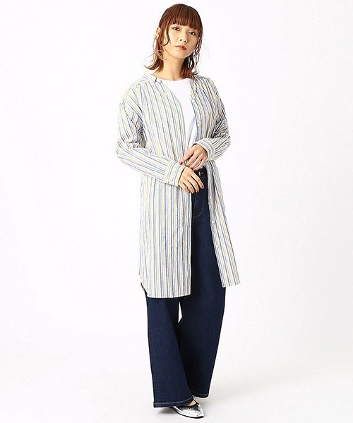 COMME CA ISM（コムサイズム）の「シアサッカー ストライプ シャツ  