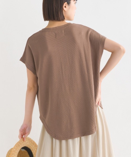 OMNES Another Edition（オムネス アナザーエディション）の「ベアワッフルヘンリーネックトップス（Tシャツ/カットソー・レディース・ホワイト/チャコールグレー/ブラウン/ブルー/グレイッシュベージュ/イエロー/グリーン・FREE）」の10枚目の写真