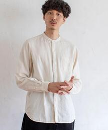 coen | ウィンターリネンバンドカラーシャツ#(シャツ/ブラウス)