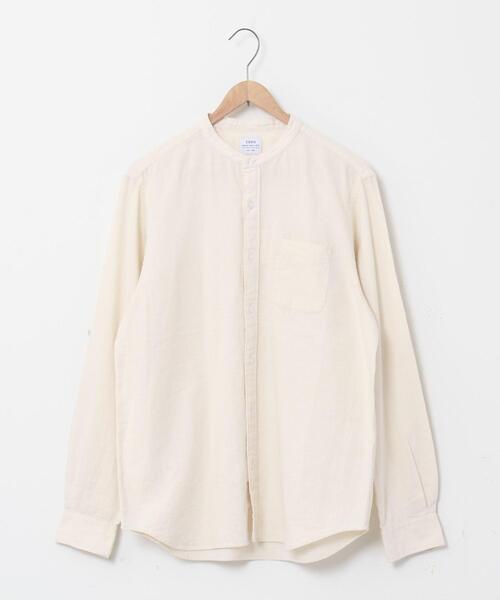 coen(コーエン)の「ウィンターリネンバンドカラーシャツ#(シャツ/ブラウス・メンズ・オフホワイト/ダークグリーン/ネイビー/ベージュ・X-LARGE/LARGE/MEDIUM/SMALL)」の14枚目の写真